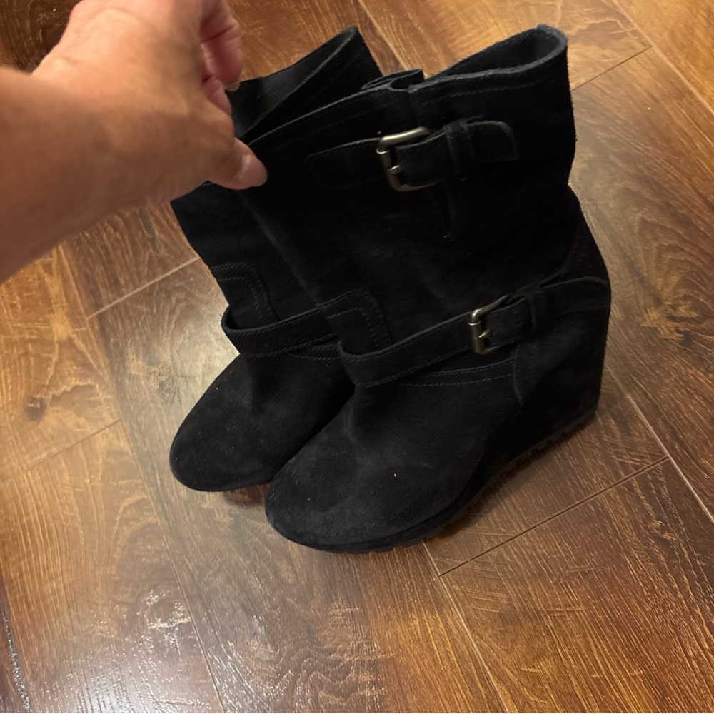 Prada Black Ankle Boots with Buckle Detail
